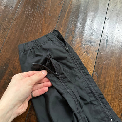 Nike VTG 90s Grey Tag Windpants Track Pants Ankle Zip Unlined Black S 1990s