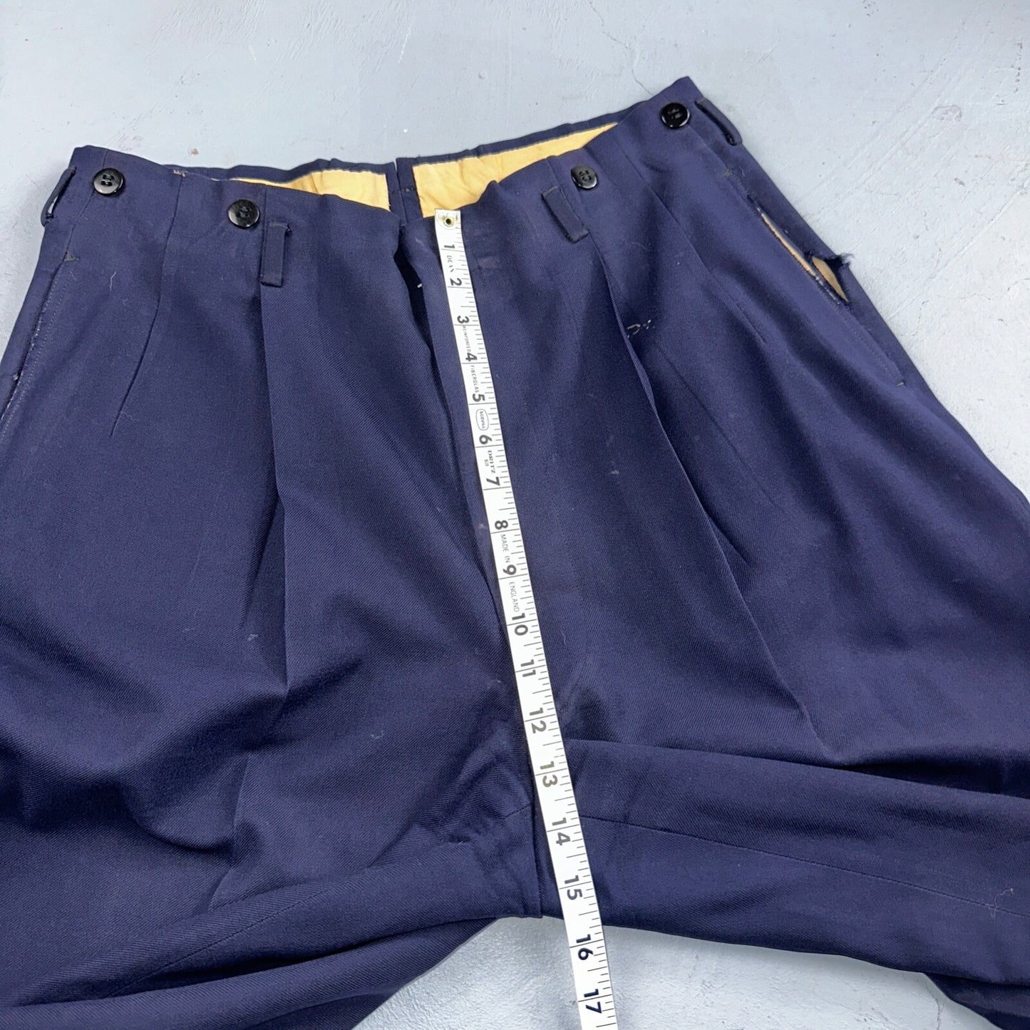 VTG Mens 2 PC Suit 42 Jacket Coat Pants Blue Rockabilly 1950s Thrashed Ripped