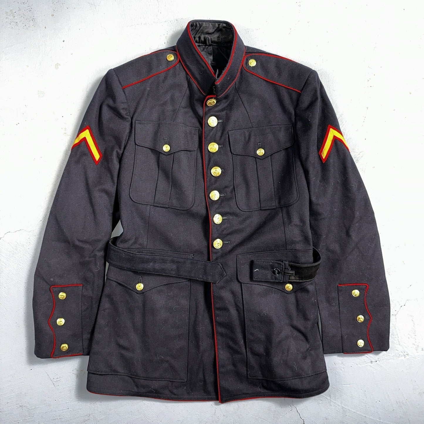 VTG Authentic WWII Paramarine United States Marine Corp Dress Blue Jacket USMC