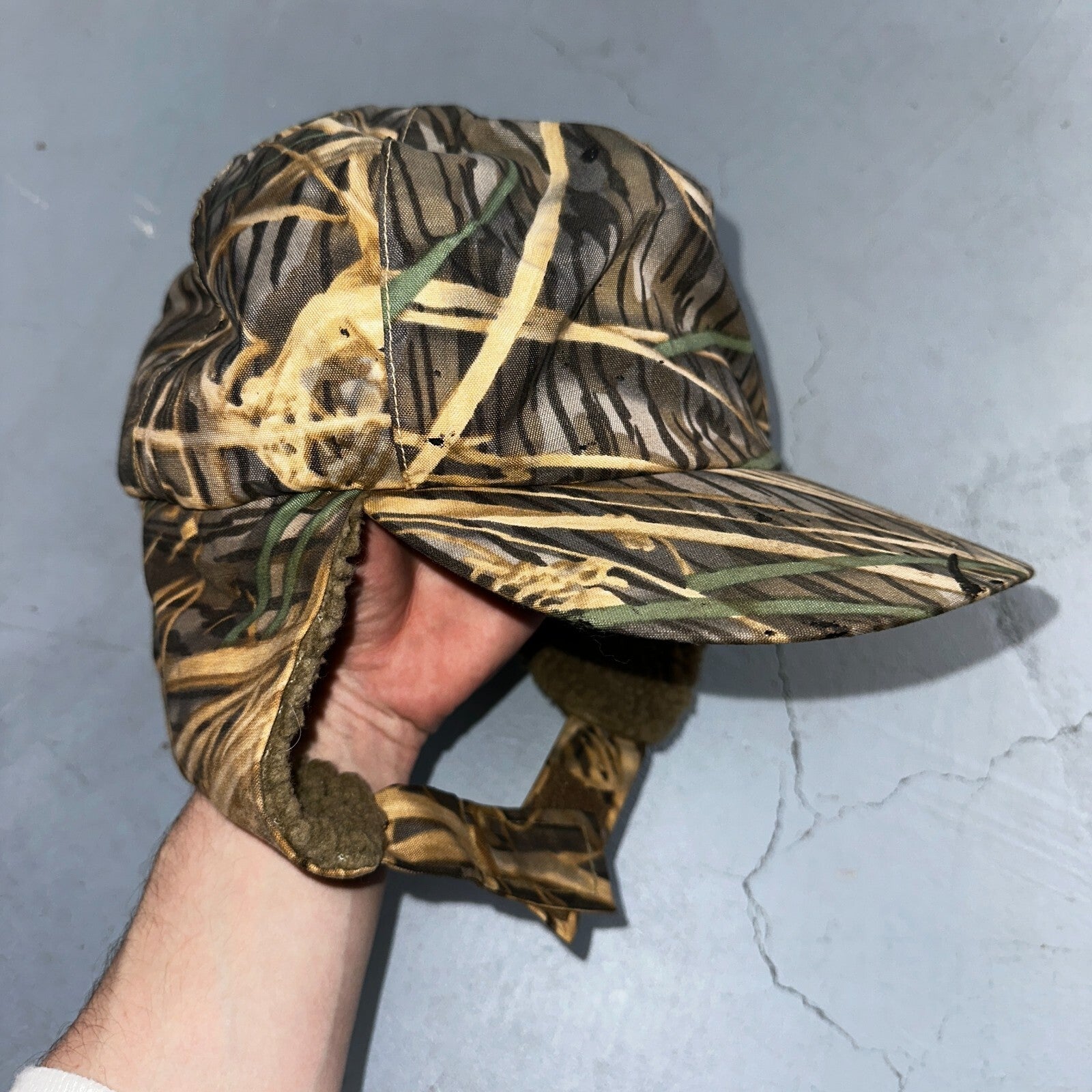 Woodland Ear Flap VTG Hat Cap Snapback Forest Hunting Wood Land Warm M