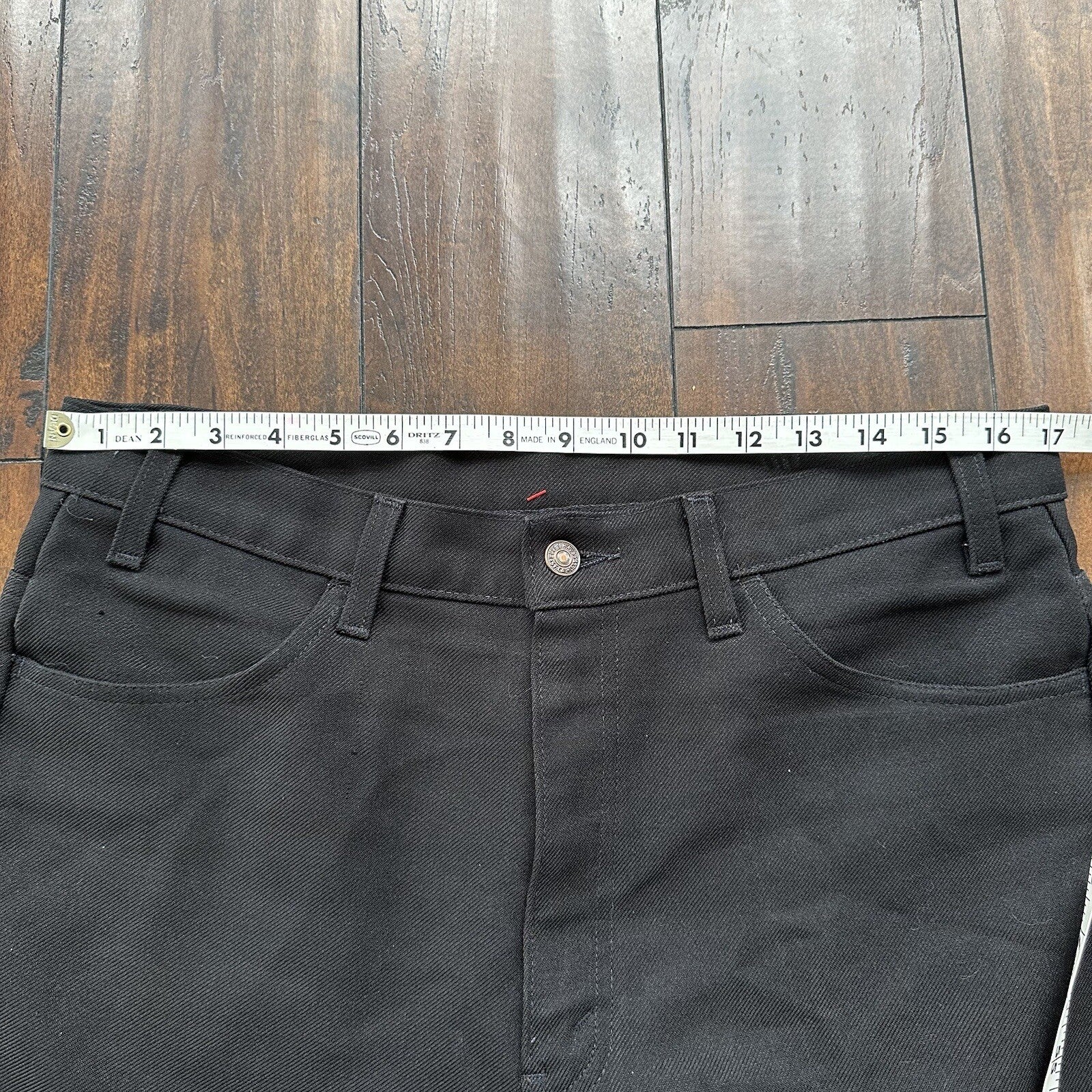 Vintage 1990s Levis 517 Black Stretchy Polyester Jeans Pants Black 36x32 A 34x29