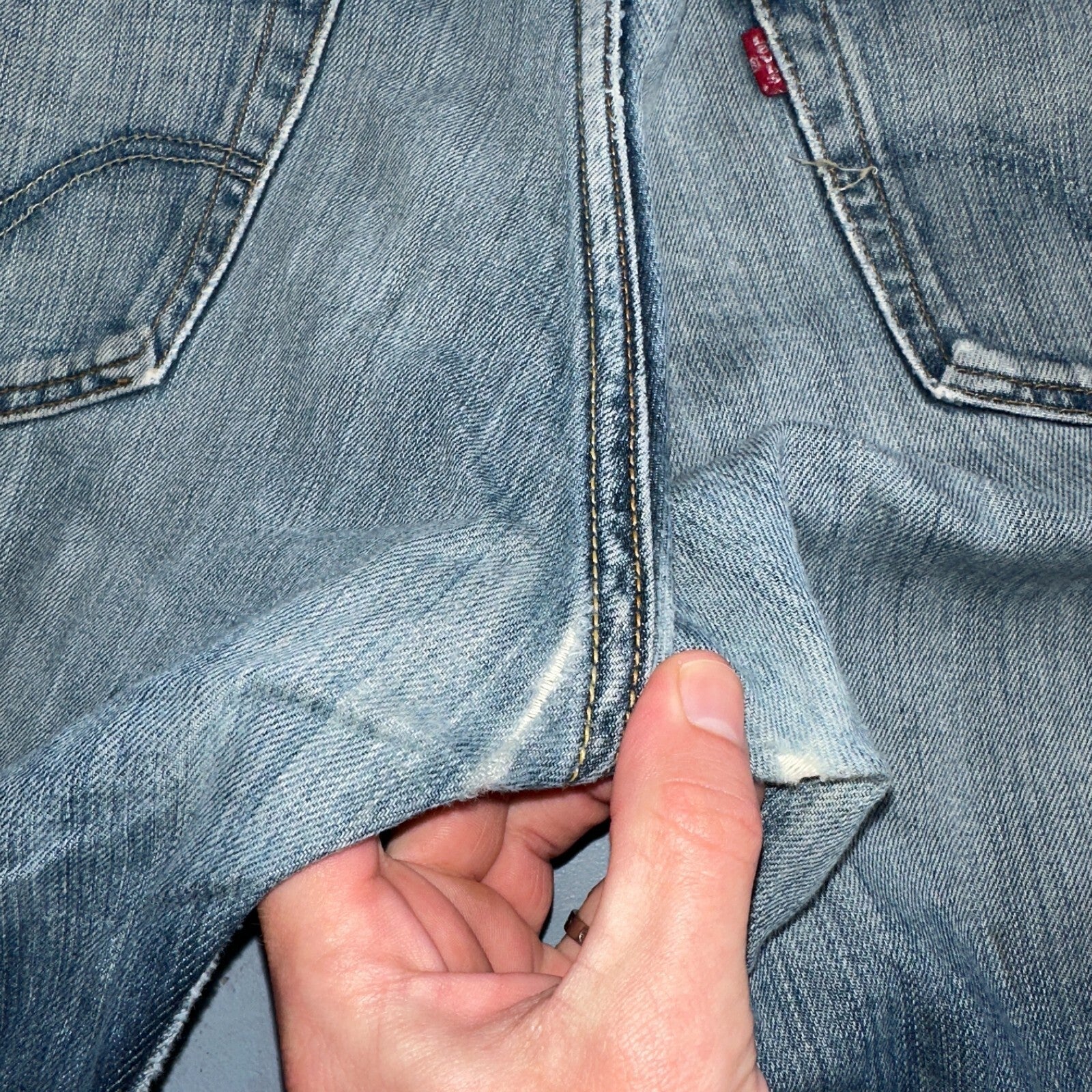 Levis 501 Vintage Y2K XX Straight Leg Jeans Blue Crazy Wash 36x34 Act 34x31