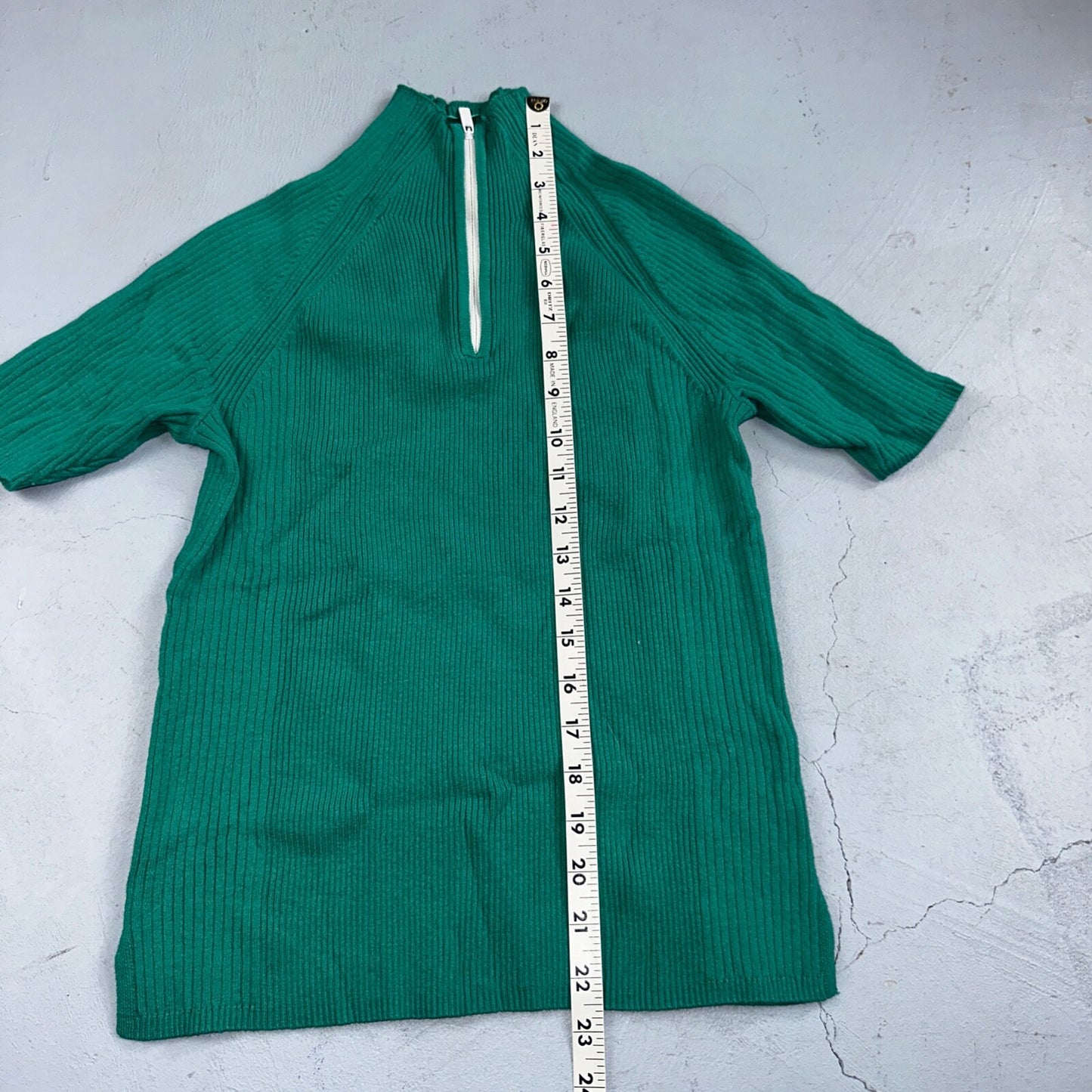 Prologue Womens XS Sweater Green Cozy Knit Pullover Mid Sleeve High Bleach