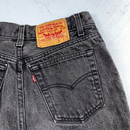 Levis 501 Vintage 90s USA XX Straight Leg Jeans Black Wash 11 Act Altered 27x26