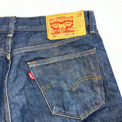 Levis 501 Y2K XX Straight Leg Jeans Blue VTG Dark Wash 34x31 Act 35x30