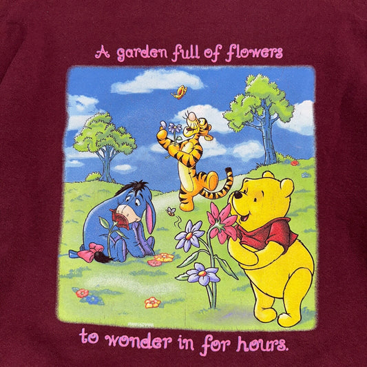 VTG 90s Disney Pooh Garden Full of Flowers Sweatshirt Tigger Eeyore Sz L/XL