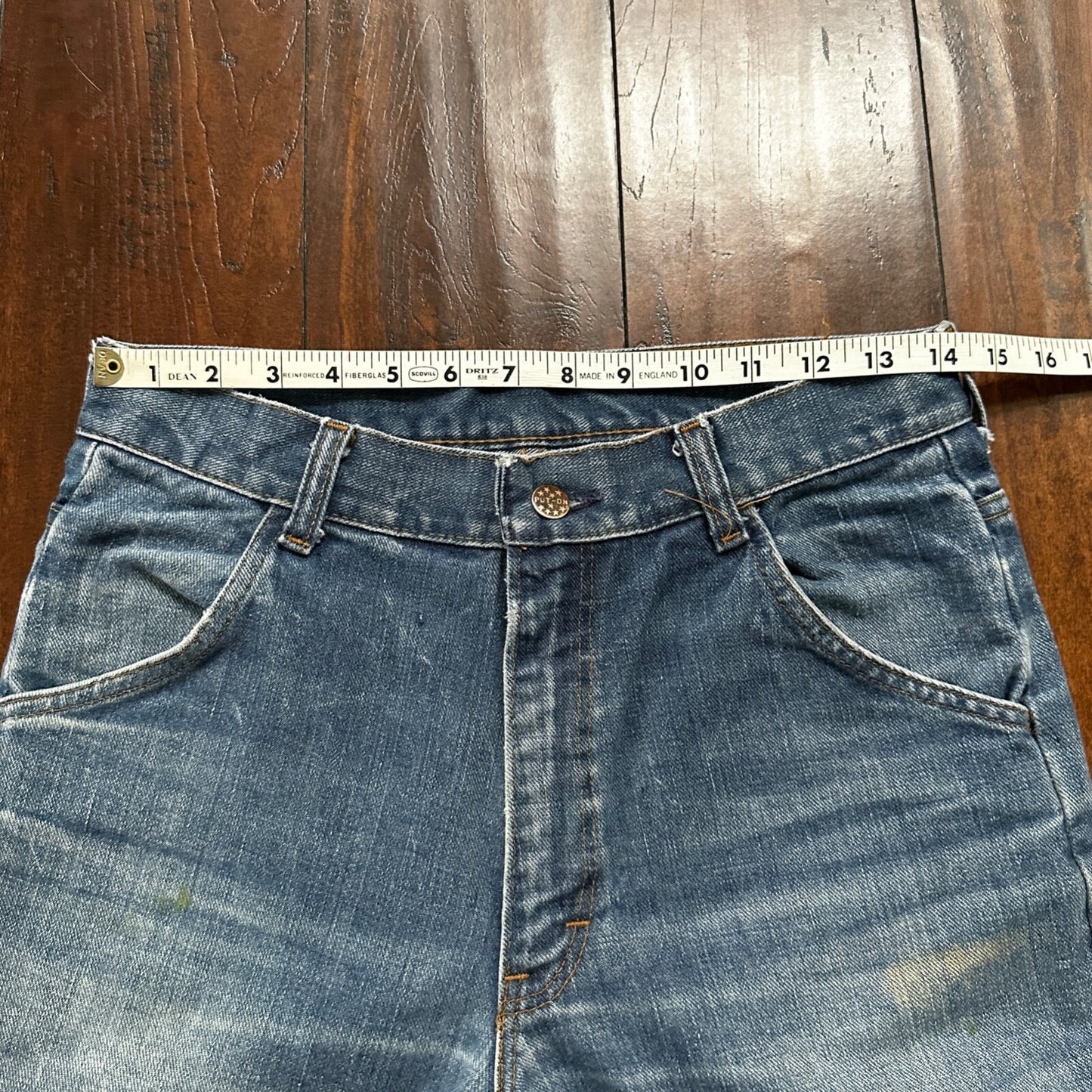 VTG Sears Put On 70s Pants 32x33 501 Bell Bottom Flare Rockabilly Cowboy 28x31