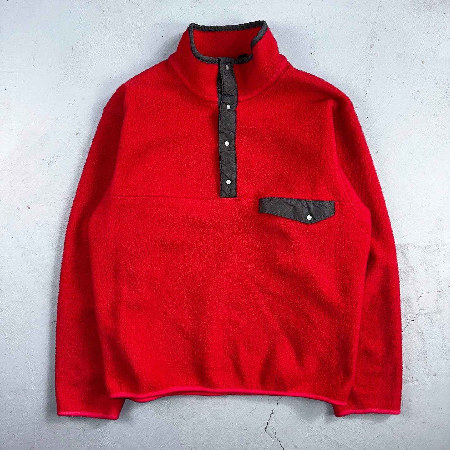 PATAGONIA Rare Vintage Snap-T Pullover Fleece Jacket 90s USA Made Pink Gray SZ M