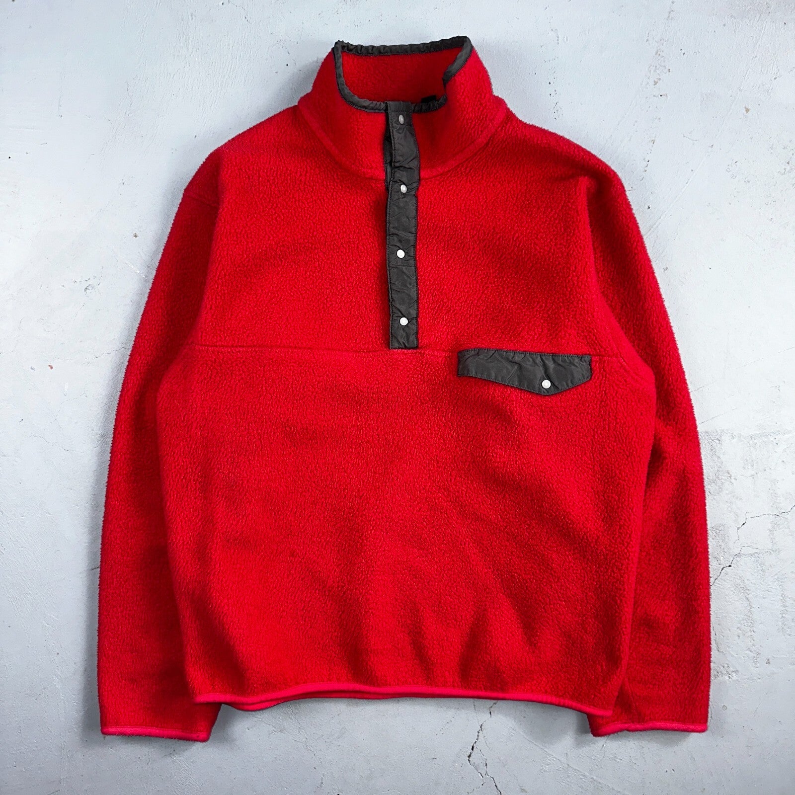 PATAGONIA Rare Vintage Snap-T Pullover Fleece Jacket 90s USA Made Pink Gray SZ M