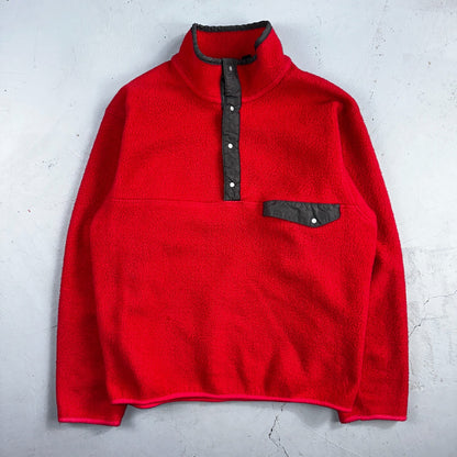 PATAGONIA Rare Vintage Snap-T Pullover Fleece Jacket 90s USA Made Pink Gray SZ M