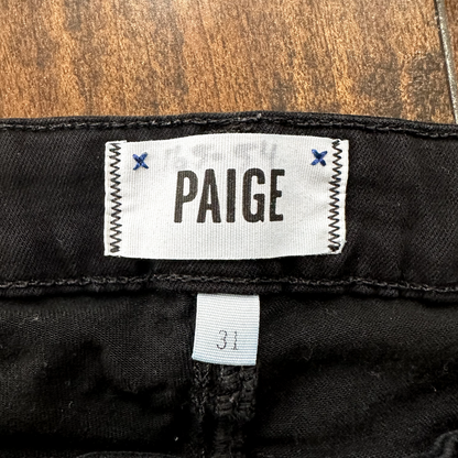 Paige Verdugo Crop 31 Skinny Ankle Jeans Black Size 30 X 26 Nordstrom Cool