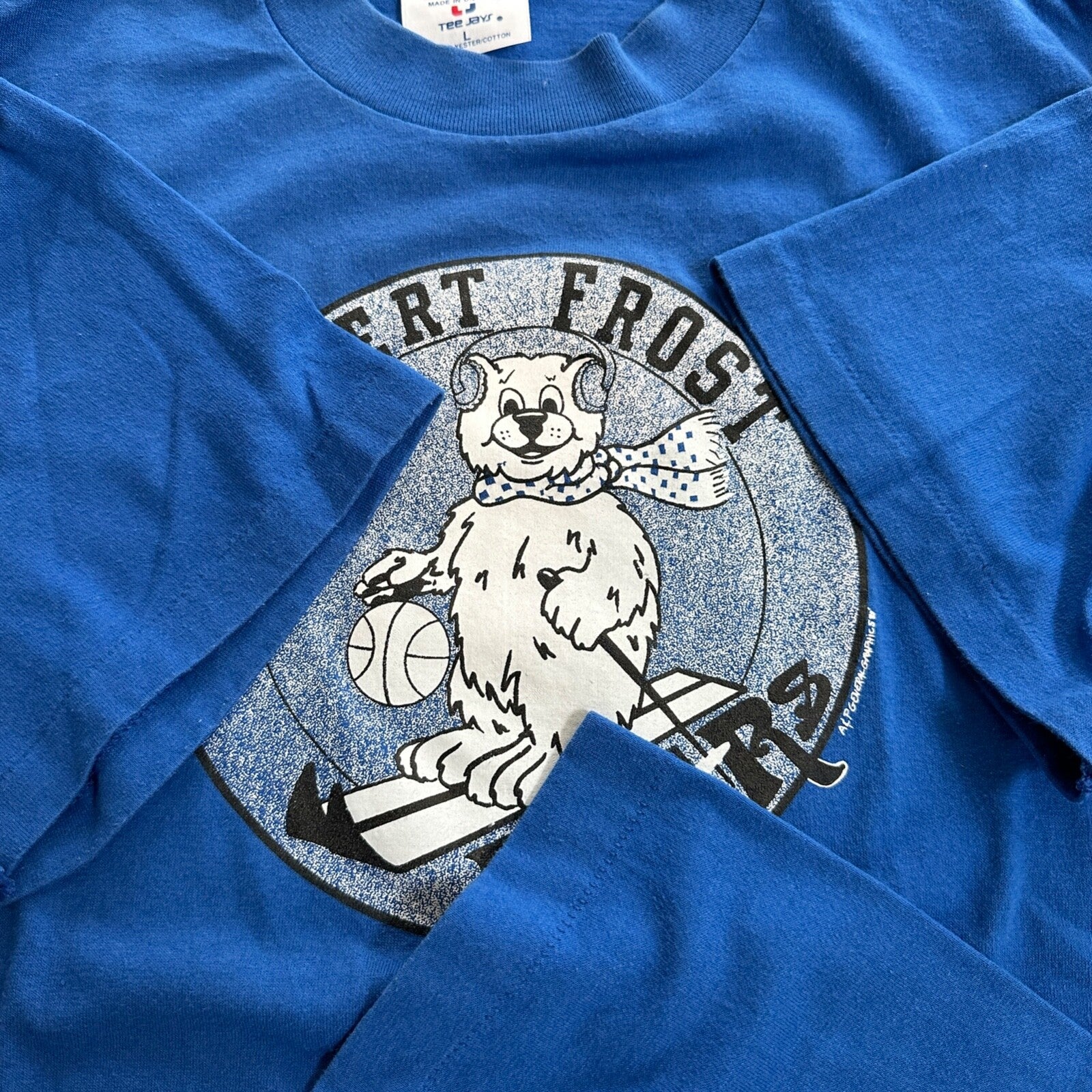 Robert Frost Bears Vintage T Shirt 80s Christmas Bear Basketball Ski Cute Winter