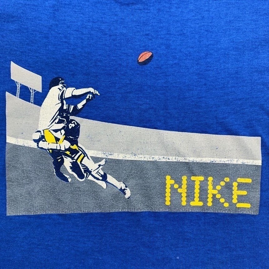 Nike Vintage T Shirt USA Rare Sports Super Bowl Football 80s Sports Geisha Japan