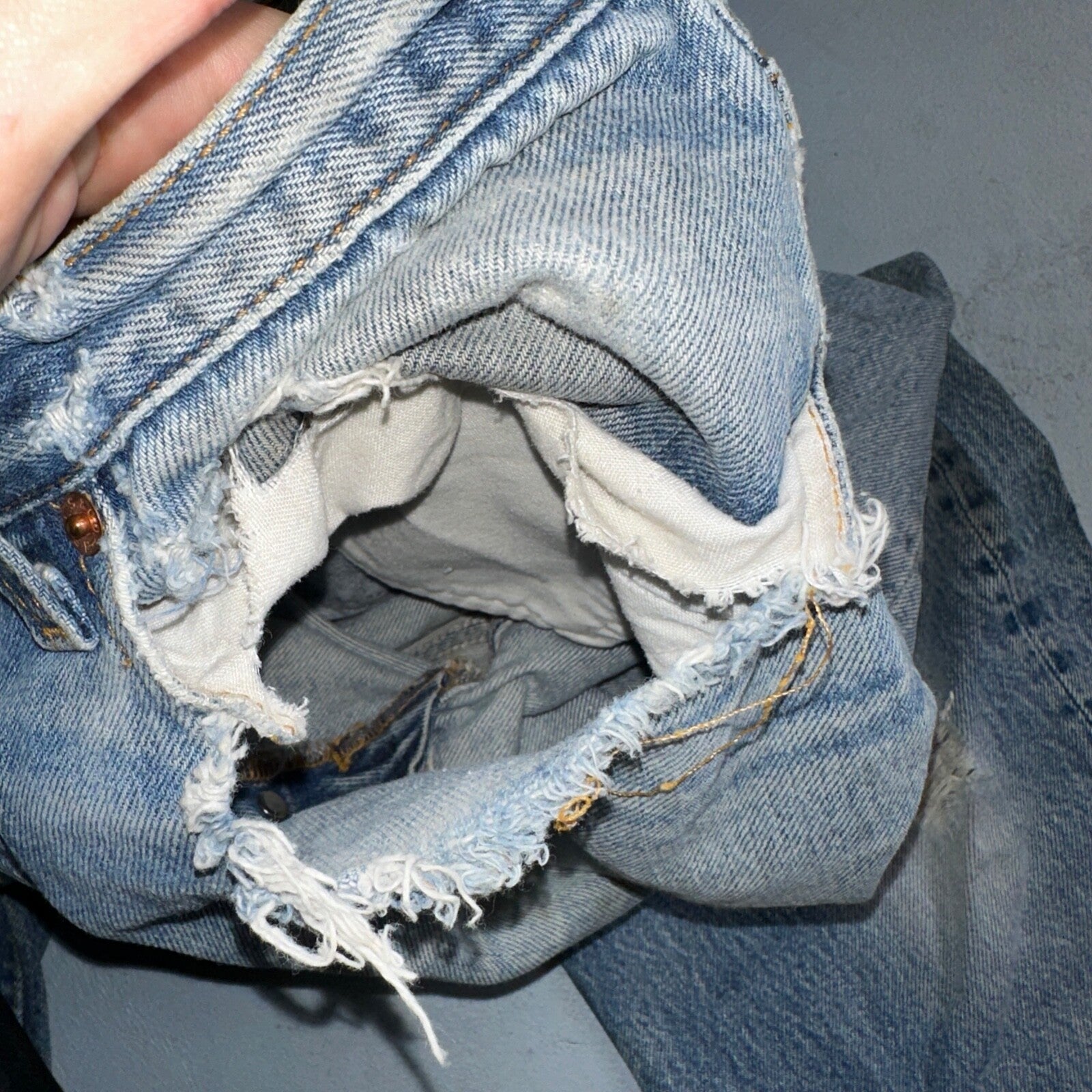 Levis 501 Vintage 90s USA XX Straight Leg Jeans Blue Thrashed 36x36 Act 33x31