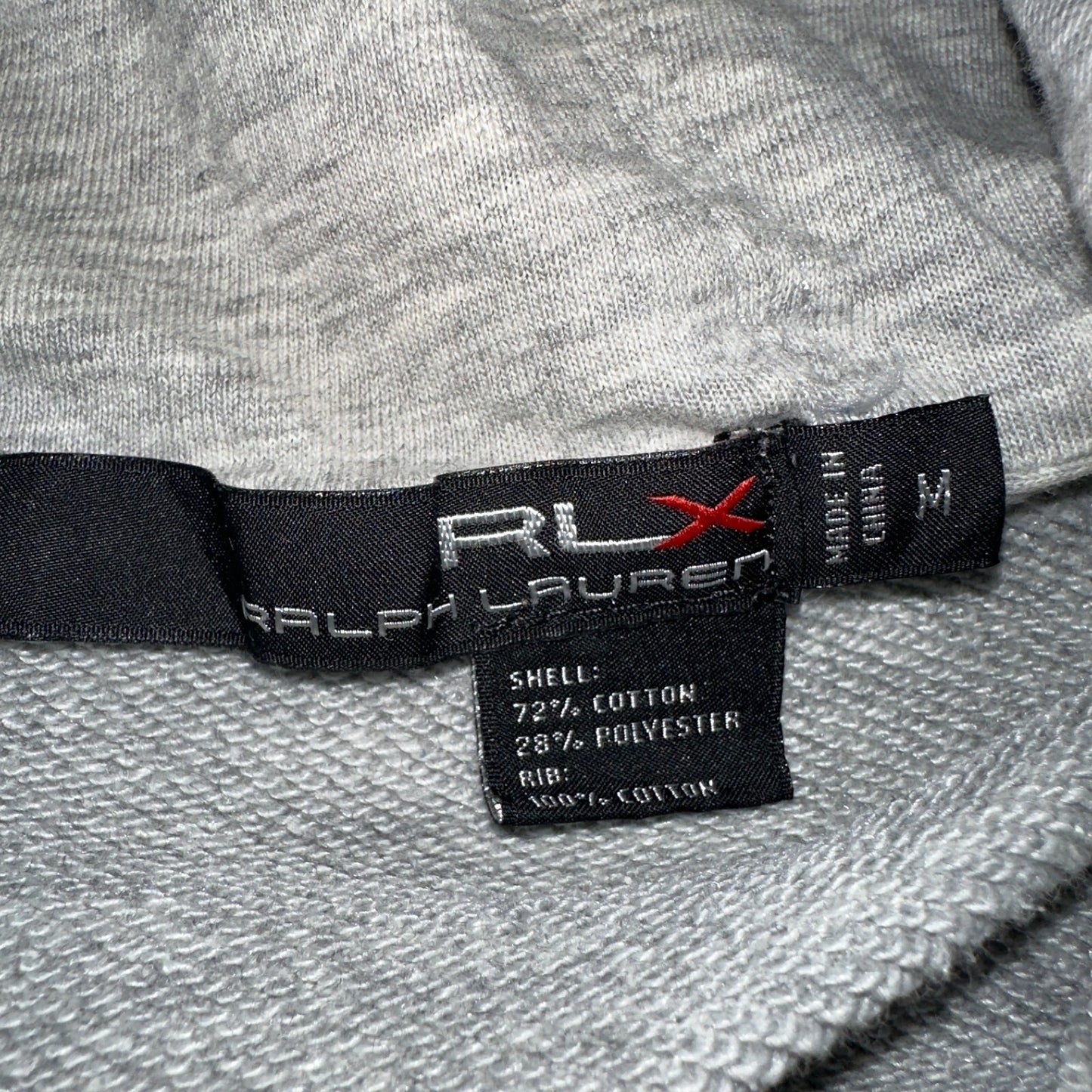 RLX Ralph Lauren Hoodie Mens Medium Gray Hybrid Pullover Gray Logo Training Gym