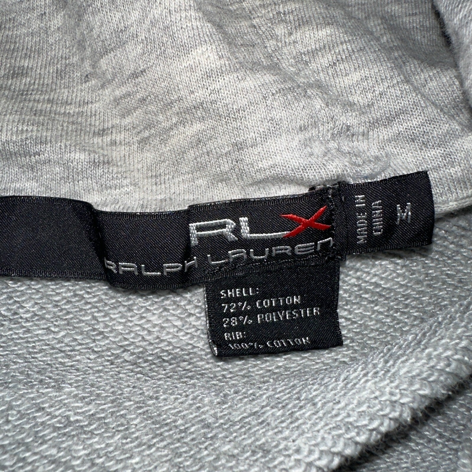 RLX Ralph Lauren Hoodie Mens Medium Gray Hybrid Pullover Gray Logo Training Gym