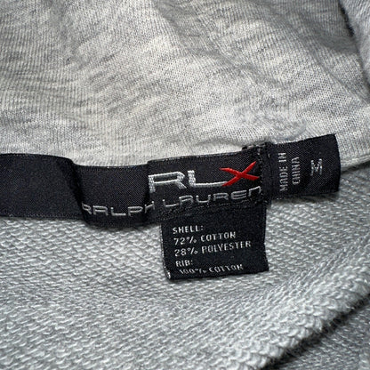 RLX Ralph Lauren Hoodie Mens Medium Gray Hybrid Pullover Gray Logo Training Gym