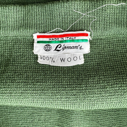 Vintage Lipman Wolfe & Co Green Wool Skirt Suit Womens Italy 100% 1960s 60s