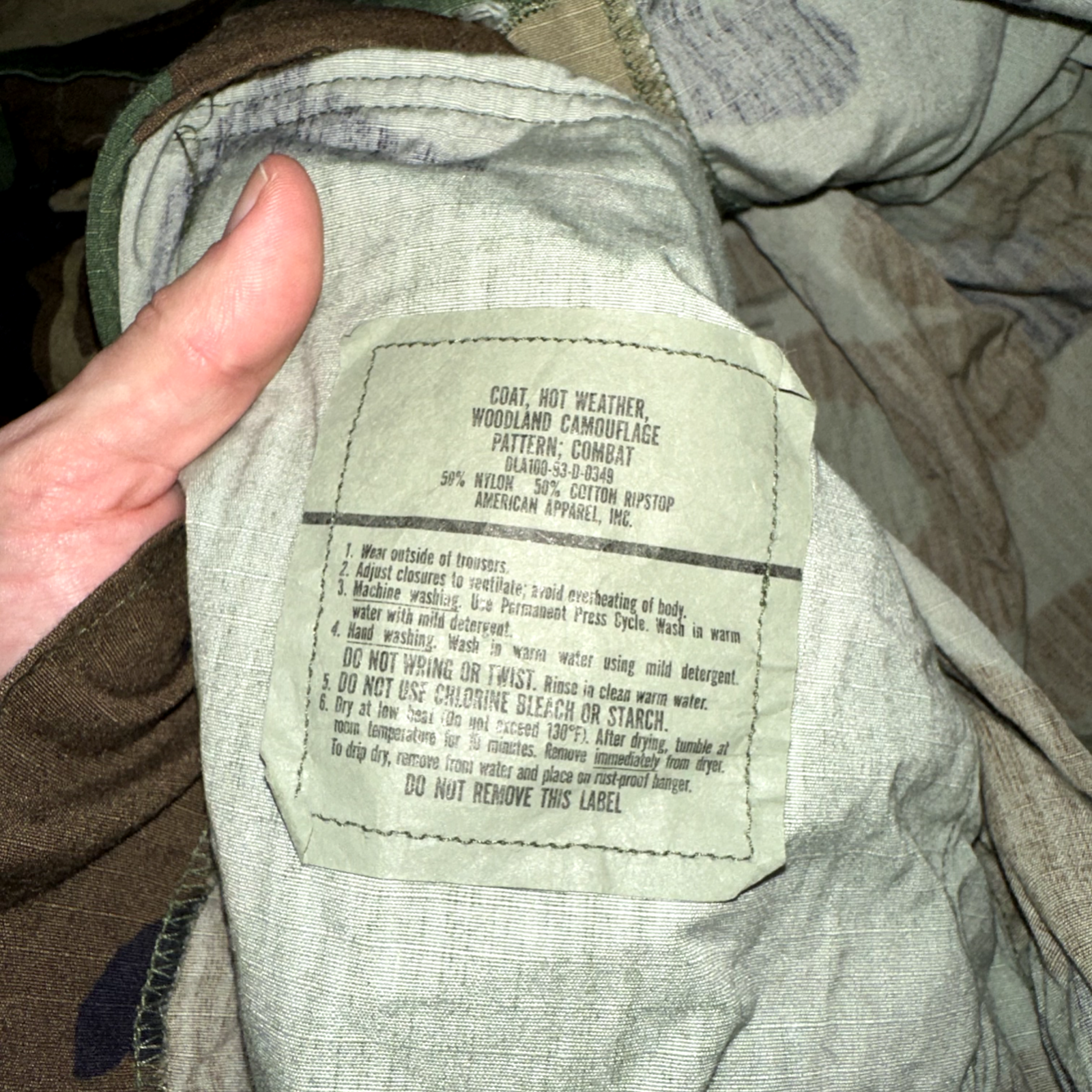 US Military Woodland Camo 90s Field Jacket Coat Cold Weather M X Long 1993 Sum