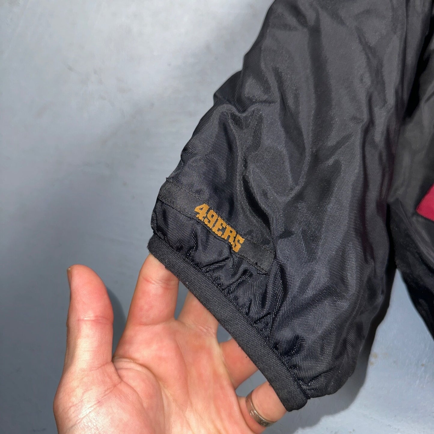 NFL SF San Francisco 49ers Fleece VTG Reversible Red & Black Jacket Size M