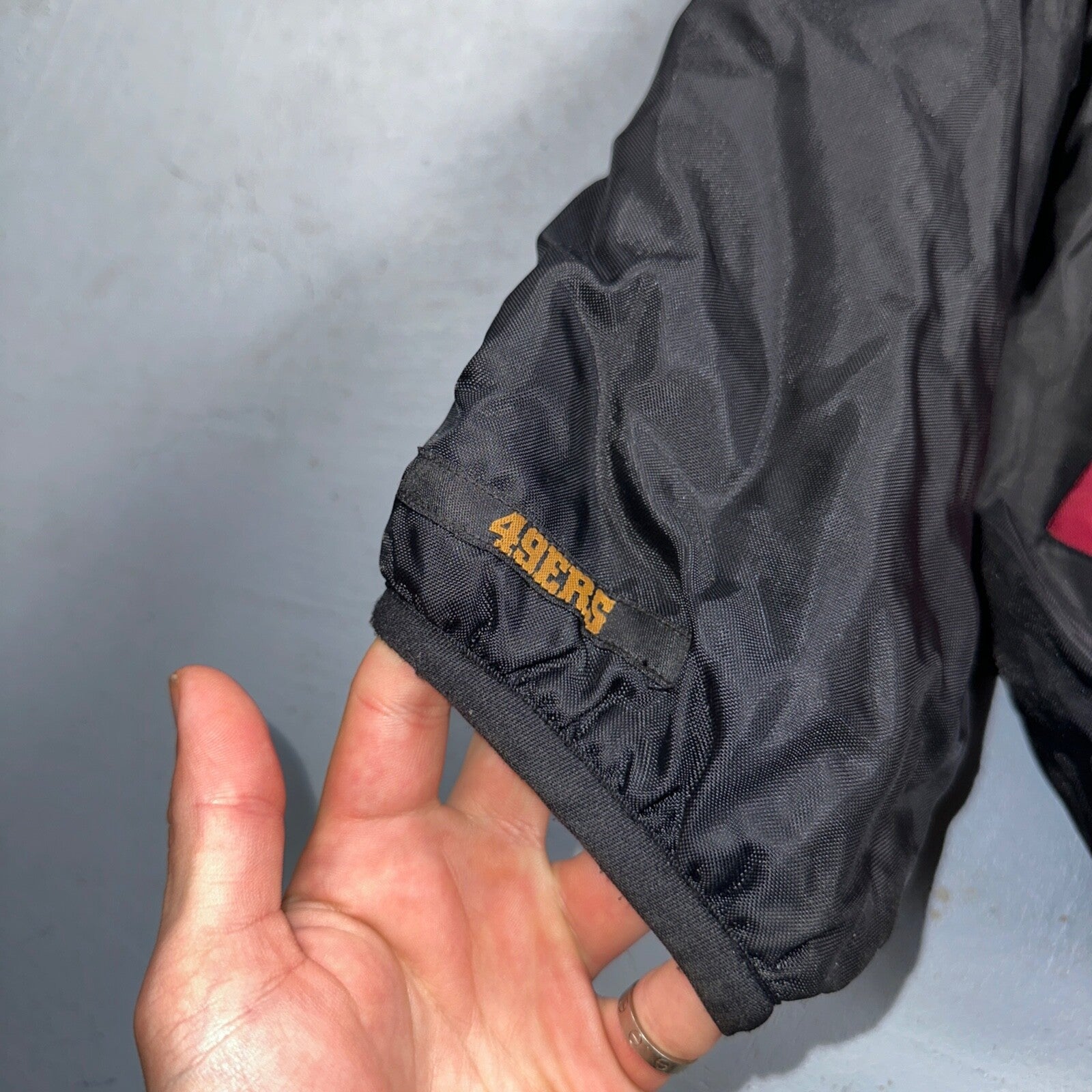 NFL SF San Francisco 49ers Fleece VTG Reversible Red & Black Jacket Size M