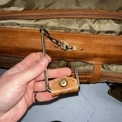 VTG Hartmann Garment Suit Bag Carry On Leather & Nylon 25x40 Luggage Hang up