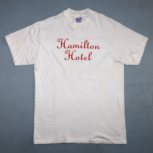 Hanes Hamilton Hotel VTG T Shirt Washington DC NYC 80s White T Shirt Graphic