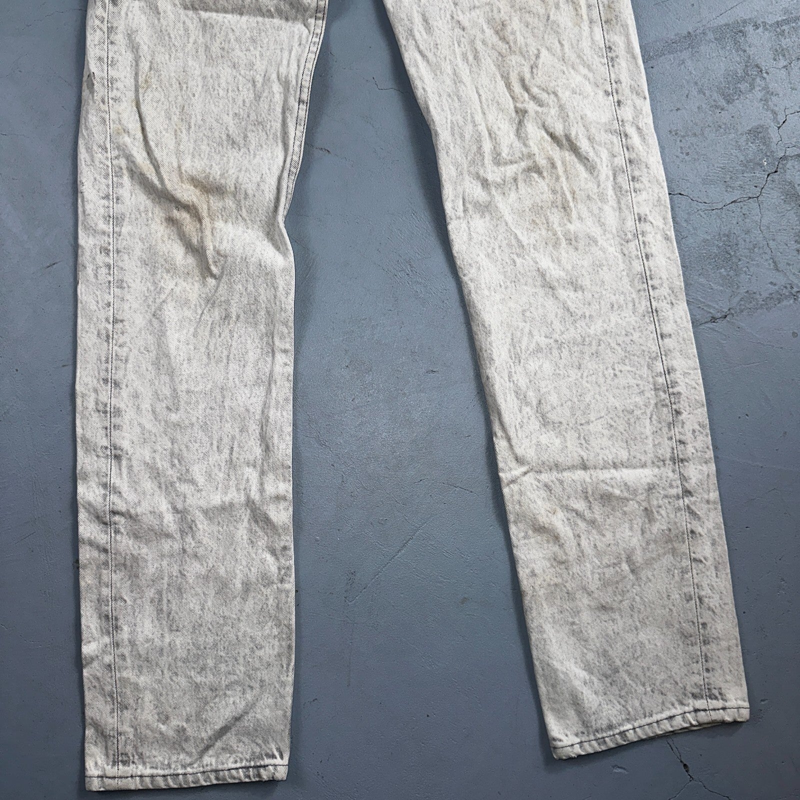 Levis 501 Vintage 80s USA XX Straight Leg Jeans Gray Acid Wash 29x36 Act 28x34