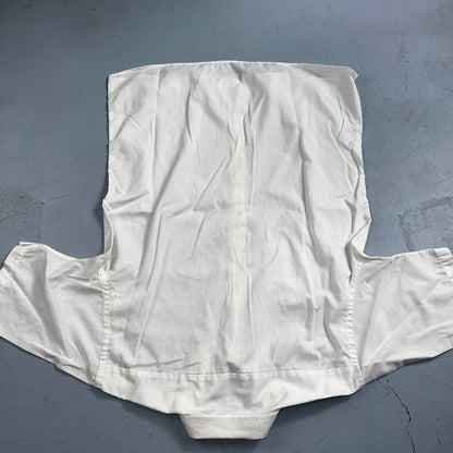 Christian Dior VTG Button Shirt Short Sleeve Men’s 16.5 Ivory Basic 80s 1980s