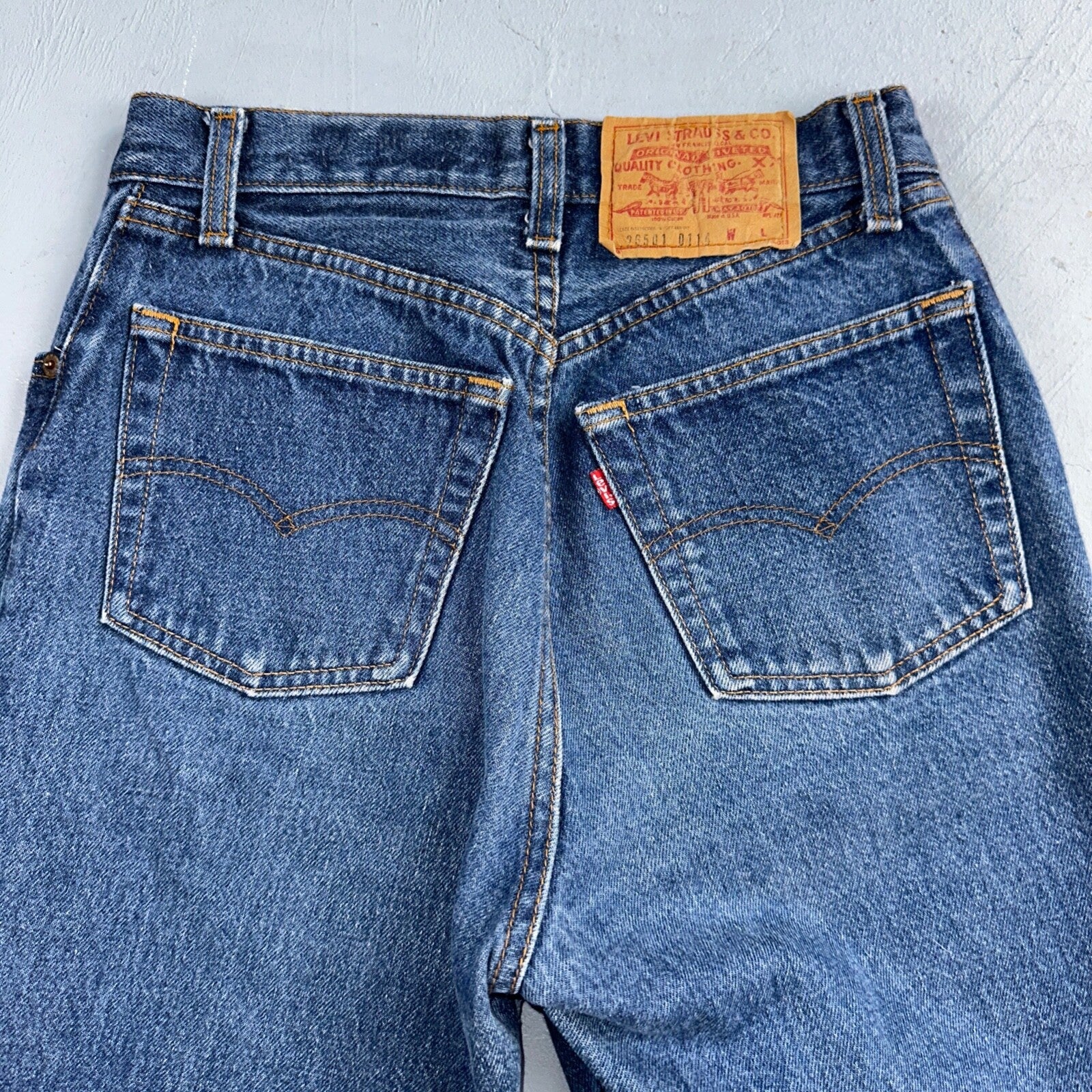 Levis 501 Vintage 80s USA XX Straight Leg Jeans Blue 26501 Med Wash Act 25x27