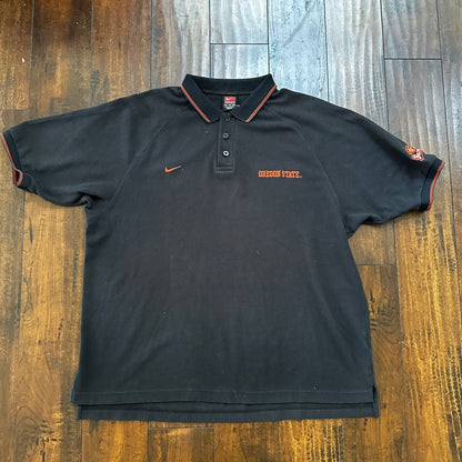 Nike Oregon OSU VTG T Shirt Polo 90s 1990s Sports Golf Ball Cool Beavers XL