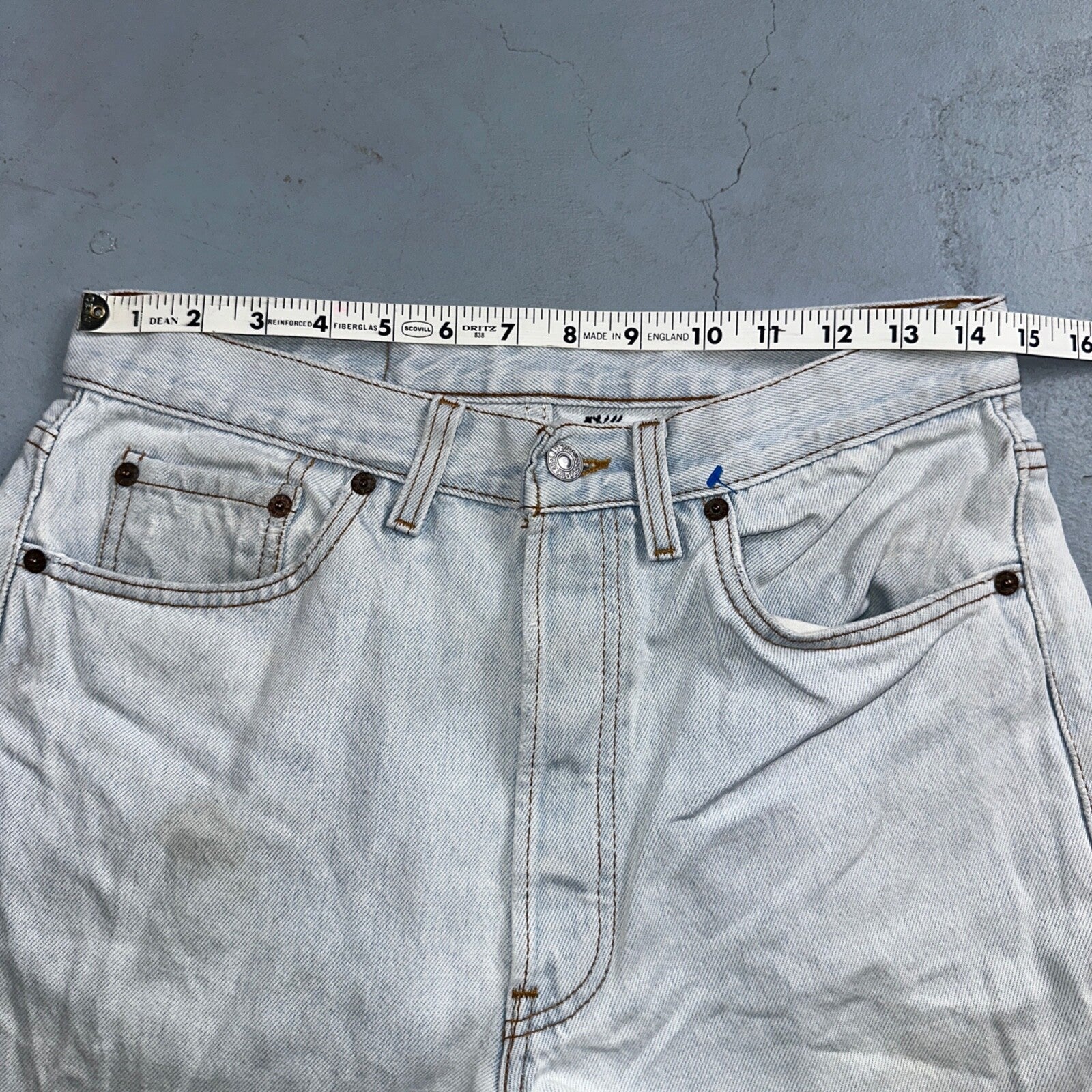 Levis 501 Vintage 90s USA XX Straight Leg Jeans Blue Light Wash 32x34 Act 29x26