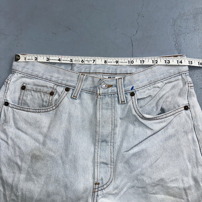 Levis 501 Vintage 90s USA XX Straight Leg Jeans Blue Light Wash 32x34 Act 29x26