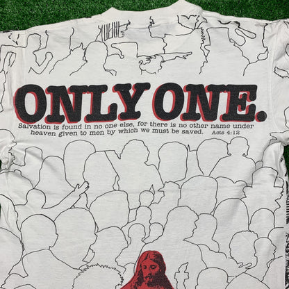 Save Your Soul Vintage T Shirt 90s Rap AOP Oneita Jesus Love Celebrity Religion