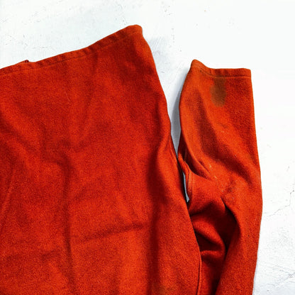 Vintage 60s 70s Wool Delivery Workwear Jacket M Rockabilly Burnt Orange Red