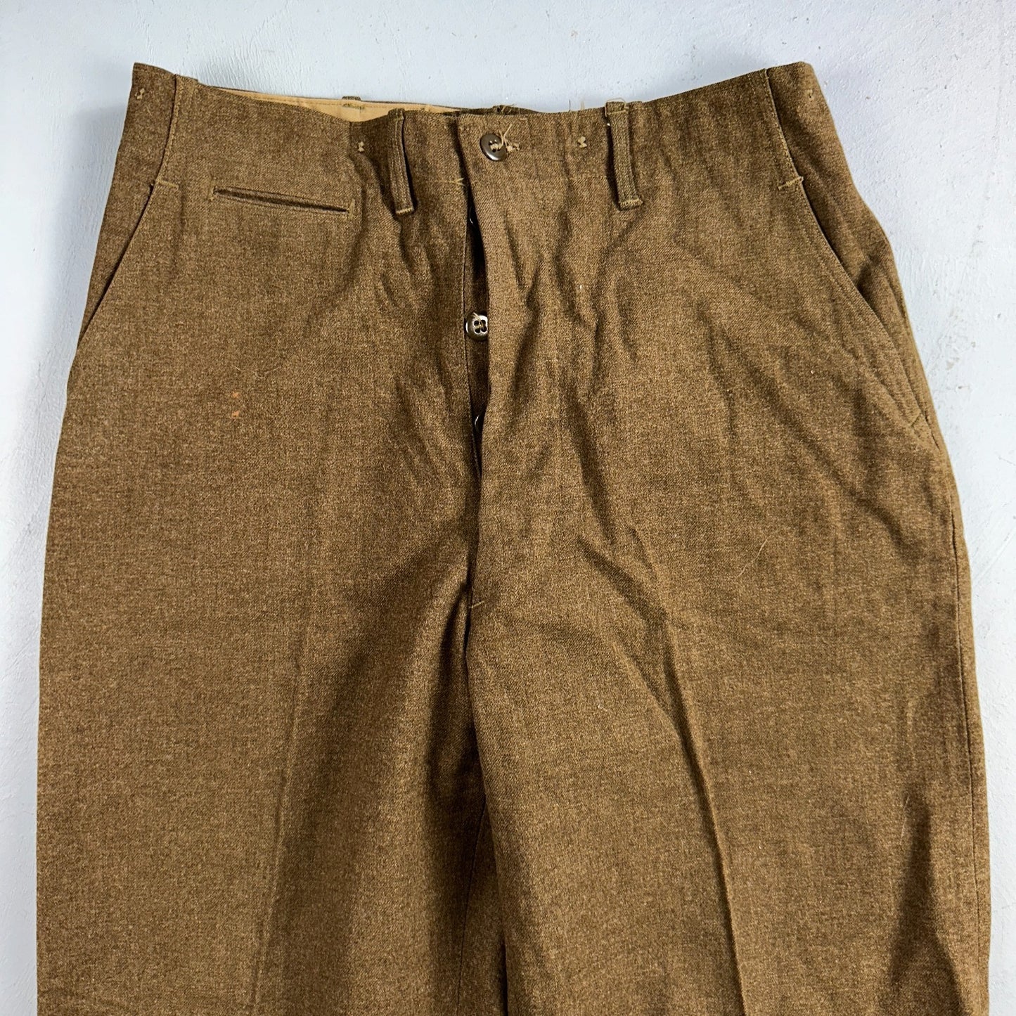 Vintage 40s US Army WWII Field Wool Trousers Pants Mens 34x33 OD-33 Military