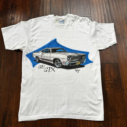 GTX 1969 Plymouth VTG T Shirt Airbursh Hanes USA Single Stitch 80s 1987