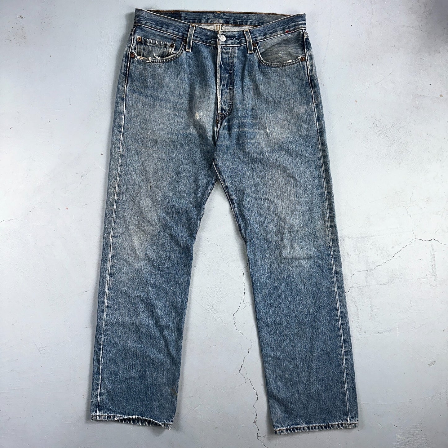 Levis 501 Vintage Y2K XX Straight Leg Jeans 90s Blue Med Wash 34x32 Act 31x31