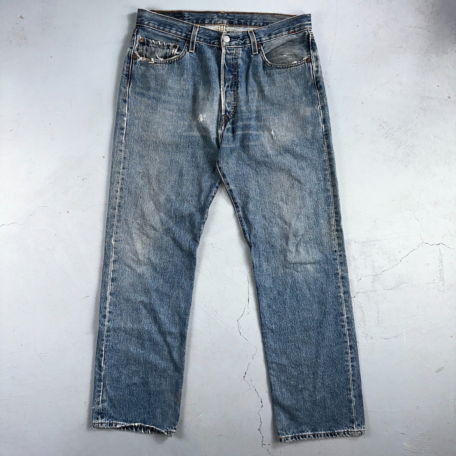 Levis 501 Vintage Y2K XX Straight Leg Jeans 90s Blue Med Wash 34x32 Act 31x31