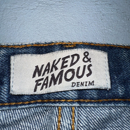 Naked & Famous Jeans Mens 30x36 Blue Dirty Fade Selvedge Denim Skinny Guy