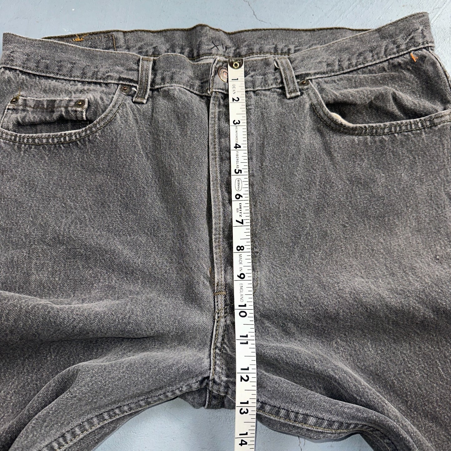 Levis 501 Vintage 90s USA XX Straight Leg Jeans Gray Light Wash 38x30 Act 36x29