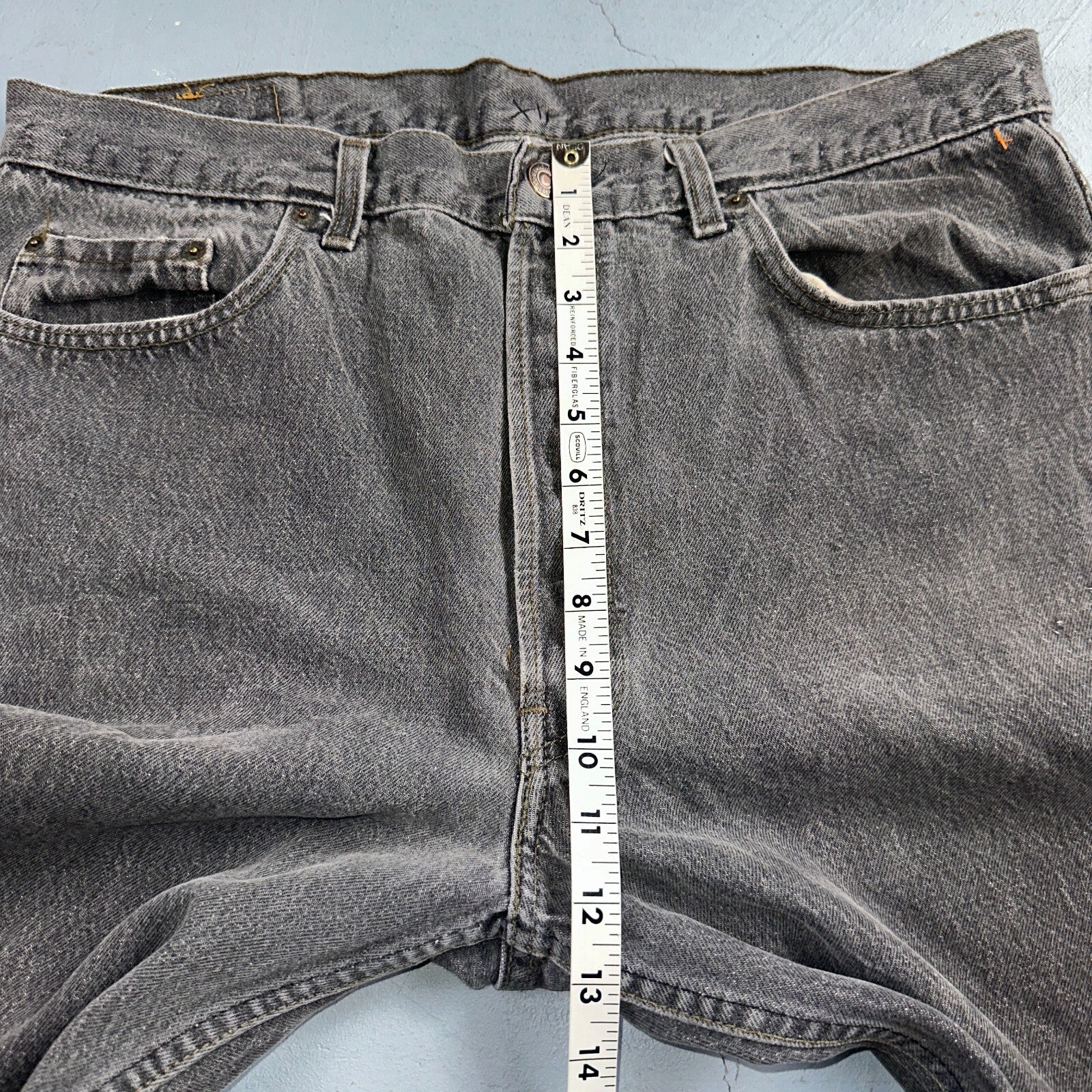 Levis 501 Vintage 90s USA XX Straight Leg Jeans Gray Light Wash 38x30 Act 36x29