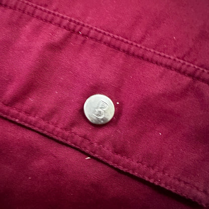 1960s 60s Jacket Shirt Bogner Germany Long Sleeve Button Snap Rockabilly Maroon