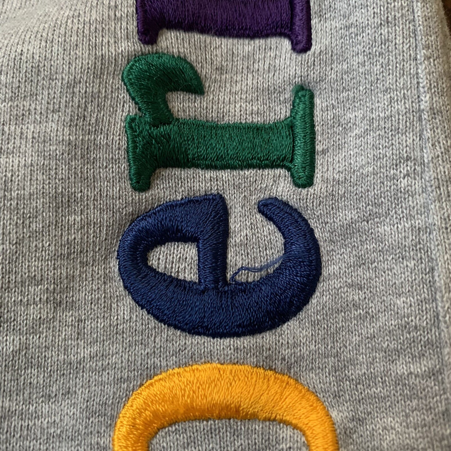 Burberry Rainbow Embroidered Logo Cotton Sweatpants Gray Medium 100% Authentic