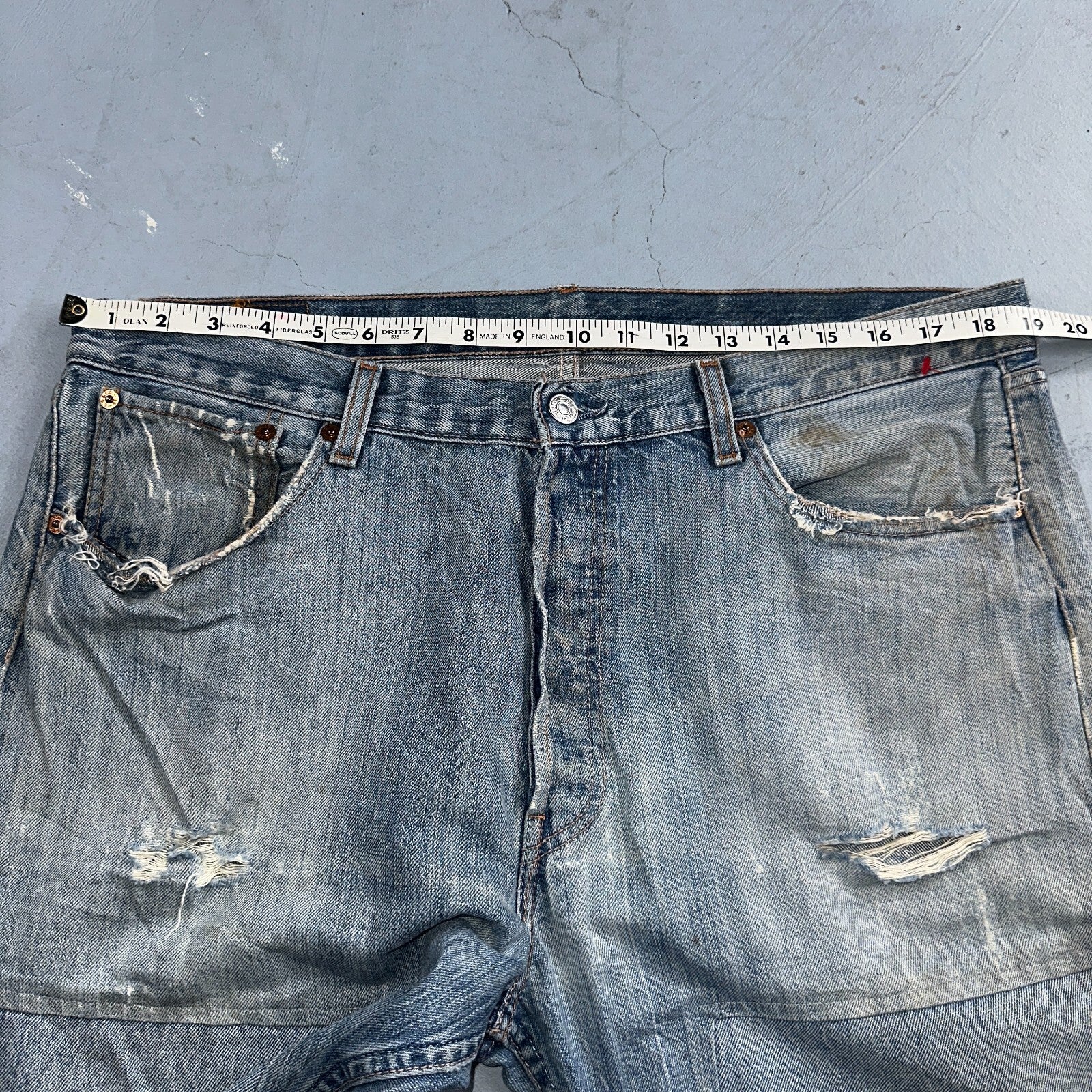 Levis 501 Vintage Y2K XX Straight Leg Jeans Blue Light Wash 38x34 Act 38x32