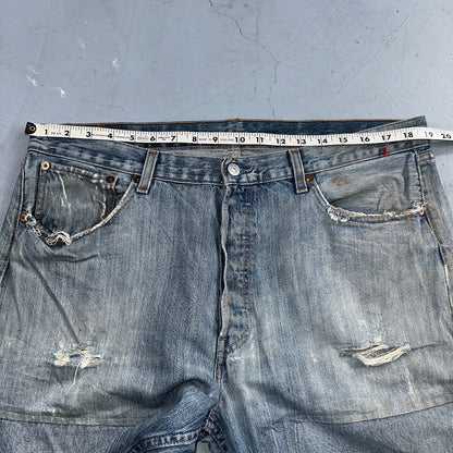 Levis 501 Vintage Y2K XX Straight Leg Jeans Blue Light Wash 38x34 Act 38x32