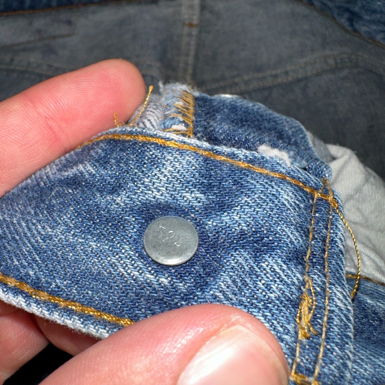 Levis 501 Vintage 80s USA XX Straight Leg Jeans Blue Med Wash 34x38 Act 31x33