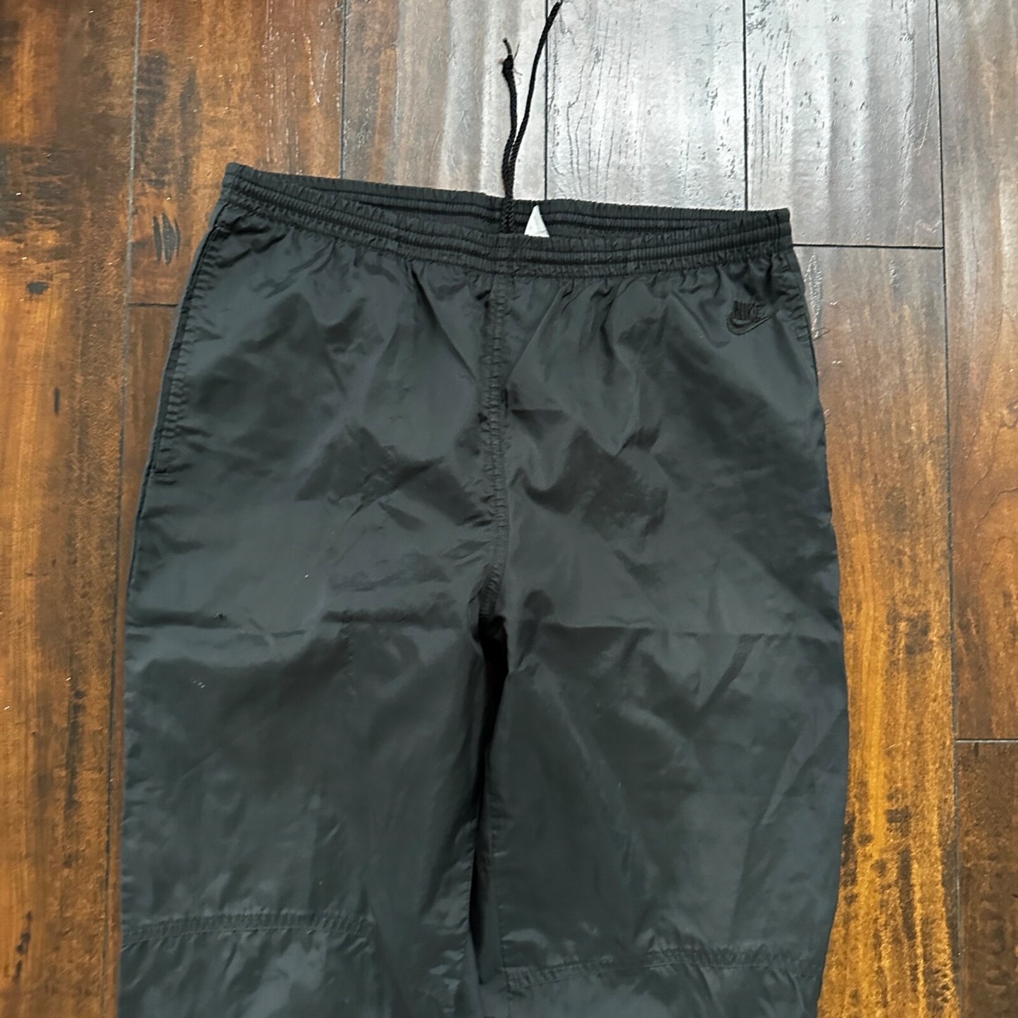 Nike VTG 90s Grey Tag Windpants Track Pants Ankle Zip Unlined Black M 1990s