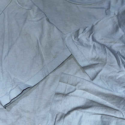 Champion Blue Basic Blank 80s USA Vintage T Shirt Single Stitch Thrashed Cool 2X