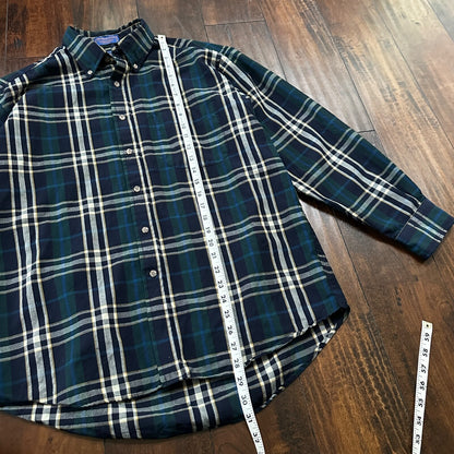 Pendleton Fireside Shirt Sir Pendleton Plaid Wool Flannel Size Large VTG Nice!